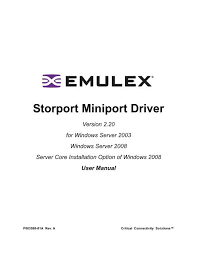 Emulex LightPulse HBA - Storport Miniport Driver